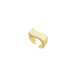 Anel Onda Liso Grosso Ajustavel Banhado Ouro  Anel Ondulado Organico