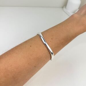Bracelete Ondulado Banho Prata - Imagem 3