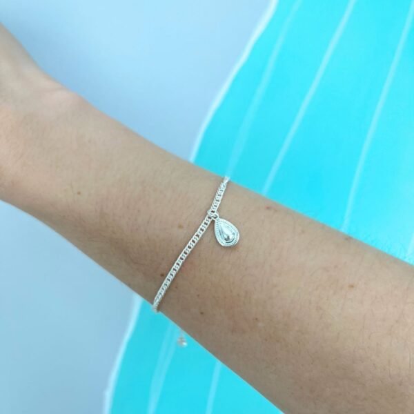 Pulseira Gota Banho Prata SKU PL-M-4