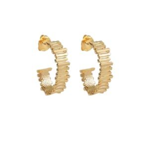 Brinco Argola Tracinhos Banhado em Ouro 18k - Imagem 1