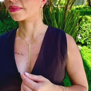 Colar Malha e Riviera Banhado em Ouro 18k - Imagem 3